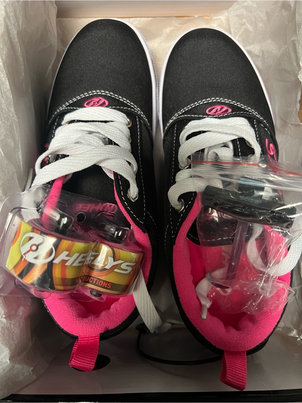 Heelys Black and Pink Girls' Dual-Mode Sneakers
